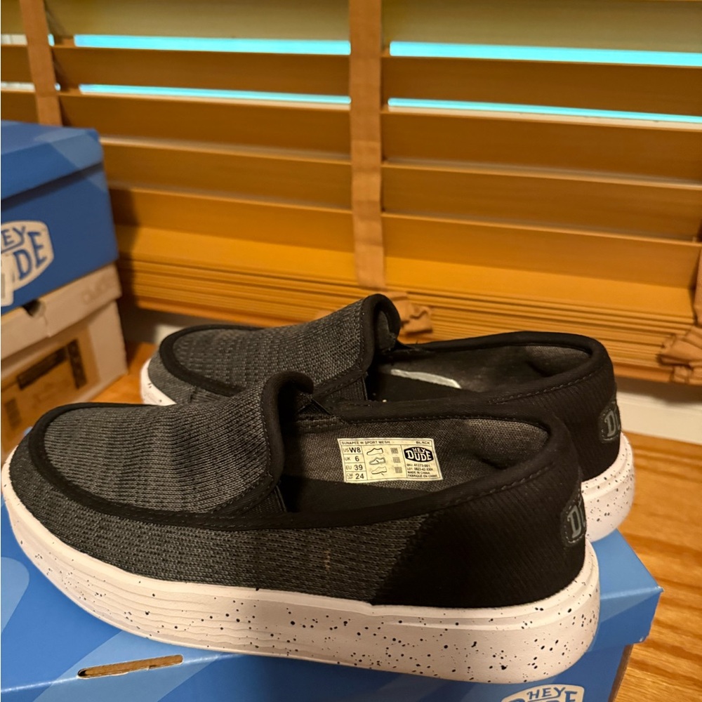 Hey Dude Charcoal Slip-On Loafers with Speckled Sole